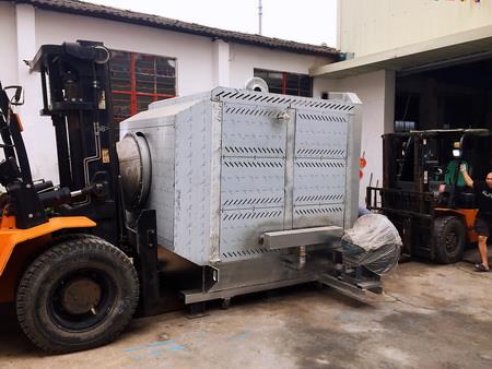 High effiency 3.6M wood chips gasifier burner deliver to HUNAN.JPG